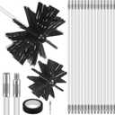 20 Feet Chimney Sweep Brush Kit - 15 Flexible Extendable Rods with Two Sizes Brush Heads for Efficient Fireplace and Stove Maintenance (3.9/5.9in)