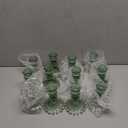 12PCS Green Candlestick Holders Set- 4" H Taper Candle Holders, Glass Candle Holders Bulk for Wedding, Party, Home Table Centerpieces, Festival Gifts & Windowsill Decor (Green Striped Pattern)