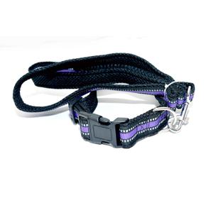 EcoBark Dog Leash - Soft & Reflective Comfort Training Leashes with Padded Handle - Strong Durable Heavy Duty - Training and Pulling for Small, Medium or Large Dogs (Purple)