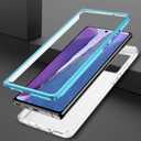 Designed for Samsung Galaxy Series [Military Grade Shockproof] Marble Full Body Protective Phone Case (Blue, Galaxy Note 20)