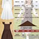 AOTHSO Pioneer Dress for Girls Colonial Costume Prairie Dress with Headscarf Apron Purse Pioneer Outfit for Kids D