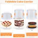 Foldable Tall Cake Carrier with Portable Insulated Bag(Lightweight), 10in x 8.5in