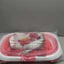 Collapsible Baby Bathtub for Newborn, Foldable Baby Bath Tub with Thermometer & Soft Floating Cushion & Drain Hole, Portable Travel Infant Bath Tubs for Newborns to Toddler 0-36 Months Girl, Pink