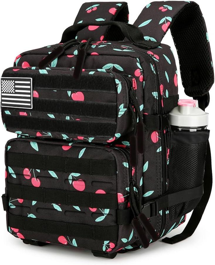 9L Mini Tactical Backpack for Men and Women Tactical Backpack Small for Hiking Small Tactical Bag Fitness Pack (Cherry)