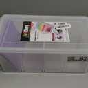 ArtBin Semi Satchel Portable Craft Organizer with 3 Dividers - Clear Plastic Storage Case for Art & Craft Supplies (Pack of 1, Purple)