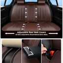 Huidasource Rear Row Seat Covers, Waterproof Faux Leather, Universal Fit for Most Cars, SUVs & Trucks, Easy to Install, Spill & Dirt Resistant, Great for Travel & Pets, Coffee
