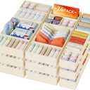 DIMJ Drawer Organizer Clothes 24 Pack - Foldable Baby Organizers and Storage Dresser Organizer for Bedroom, Closet Nursery Organization Dresser Dividers for underwear, Sock, Bra, Belt, Tie (Beige)