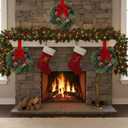 Jexine 12 Pieces Mini Christmas Wreaths for Kitchen Cabinet Small Christmas Candle Rings Wreaths Pillars Candle Rings Table Centerpieces Hanging Garlands for Front Door Window Decor (No Red Ribbon)