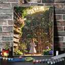 2 x Book Paint by Numbers Kit for Adults Beginner Flowers Oil Painting Kit Adult Paint by Number Kits on Canvas DIY Painting by Numbers for Beginners Book Lover Gifts Home Wall Decor 16x20 Inch, 16x20Inch Frameless