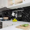 Marble Wallpaper Peel and Stick for Countertop Black 35" x 196"