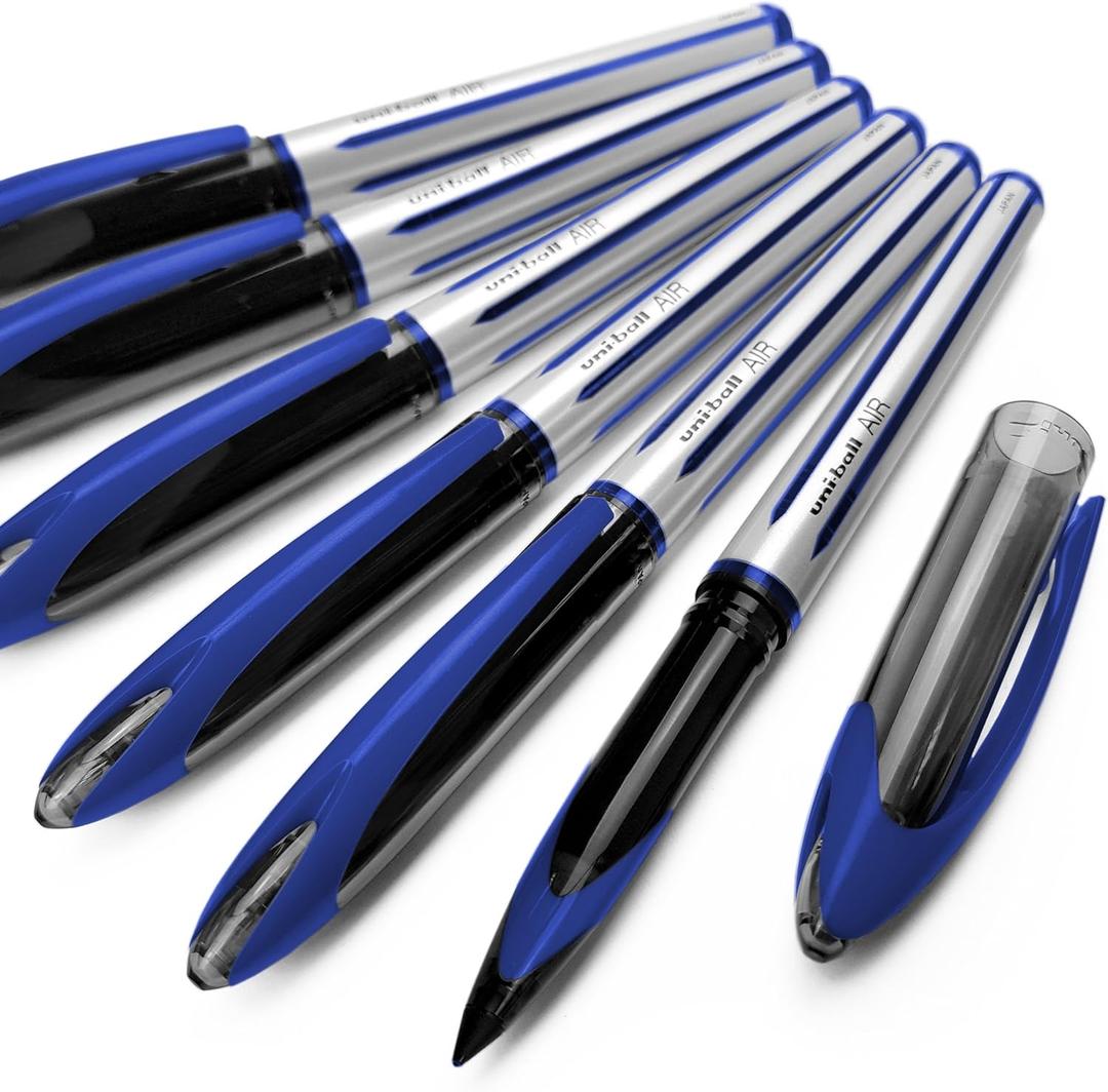 Uni-Ball AIR - 0.7mm Medium Rollerball - 6 Pack - Blue - UBA-188-L