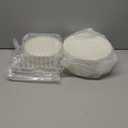 U-QE 100 Pieces Ivory Plastic Plates for Party - Ivory Disposable Plastic Plates - Heavy Duty Disposable Platos Including 50 Dinner 10 '' & 50 Dessert 7.5 '' for Valentine's Day