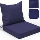 Outdoor Cushions 24x24 Inch, Waterproof Fade Resistant, 2 Covers, Blue