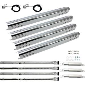 DG272 Replacement Kits for Charbroil Advantage Series 4 Burner 463344116 466344116 G4328M00W G3610003W1 Gas Grills Burner Tube Pipe, Heat Plate Shield, Adjustable Crossover Tube, 4pk