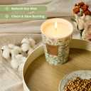 M&SENSE Sandalwood Jasmin Scented Soy Candle, 3 Wick Highly Scented 14.1 Oz 75H, Aromatherapy Christmas Gift for Women and Men
