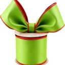 Meseey 4 Inch 10 Yards Double-Faced Lime Green/Red Velvet with Satin Back Wired Edge Ribbons for Christmas Tree Decor, Wreath Making, Gift Wrapping & Holiday Party Supplies