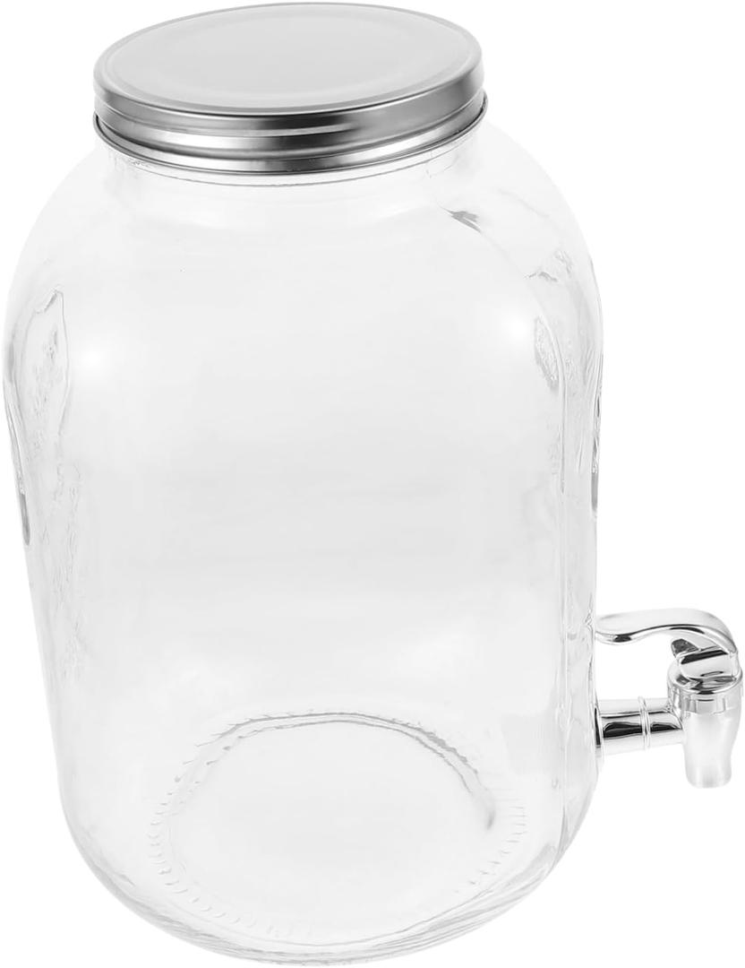 Elegant Glass Juice Drink Container with Faucet Large Capacity Sealed Canister Safe for Ages