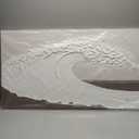 Slyart Abstract Ocean Wave Wall Art, White Textured Oil Painting on Canvas, Modern Minimalist Wall Art, Neutral Wall Decor, Relief Wall Art