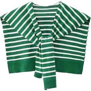 Sweater Shawl Wraps for Women Sweater Knitted Knotted Shawls Travel Casual Scarf Cape Shoulder Tops Fashion Wrap (Green/White)