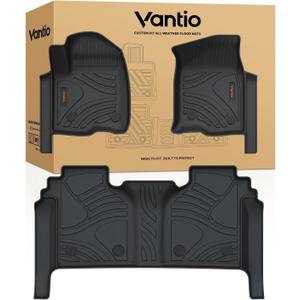 Floor Mats for 2019-2026 Chevrolet Silverado/GMC Sierra 1500 & 2020-2026 2500HD/3500HD Crew Cab (w/Rear Under-seat Storage), All-Weather TPE Custom Fit Floor Liners