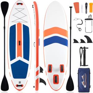 Sweetcrispy Inflatable Stand Up Paddle Board with Premium SUP Paddleboard Accessories,2-in-1 Paddle,Wide Stable Design,Non-Slip Comfort Deck for Adults & Youth of All Skill Levels (Orange)