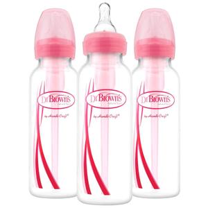Dr. Brown's Options Narrow Bottles, 3 Pack, 8 ounce, Pink