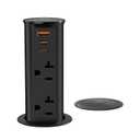ANNQUAN 20 Amp 2 inch Pop Up Outlet for Countertop with PD20W USB Ports,Pop Up Socket with 2 Outlets 3 USB Ports for Home Office Kitchen (Black)