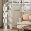 DUMOS 4 Tier Rotating Bookshelf Tower, Spinning Bookshelf for Small Space, 18.1"D x 18.1"W x 50"H