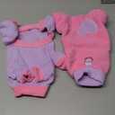 2 Pack Dog Pajamas Small Sized Dog Fleece Pajamas Cute Dogs Fleece Sweater Doggy Sweater Love Pattern Onesies for Pjs Small Dogs Valentines Clothes (Small(suggest length of back 10.2''), Pink)