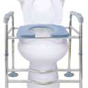 Raised Toilet Seat with Arms, 22in Width, Height Adjustable, Reinforced and Anti-Skid Design, Commode Chair and Safety Frame for Most Toilets Bathroom Assist Frame for Elderly, Handicap, Widen