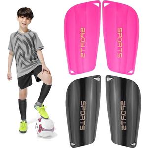 2 Pair Soccer Shin Guards Kids Youth, Shin Pads for 3-15 Years Old Boys and Girls Football Games EVA Cushion Protection Reduce Shocks and Injuries Lightweight Equipment (Small)