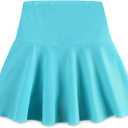 Girl's Tennis Skirts Built in Shorts Athletic Pleated Skirt High Waisted Flowy Skort with Pockets for Kids 7-8 Years (Green)