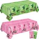 Large 108" X 54" Movie Happy Birthday Decorations Tablecloth, Happy Birthday Table Cover for Big Fans, Pink and Green Popular Party Supplies Table Cloth for Home