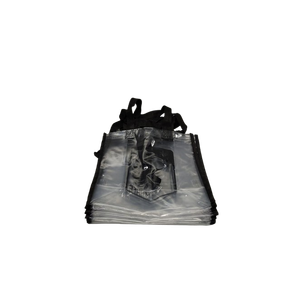 Small Tote Bag, clear, black straps, 5 pack