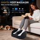 Foot Massager with Heat, Electric Foot and Calf Massager with Roller, Deep Tissue Massage for Plantar Fasciitis, Neuropathy & Pain Relief, Gifts for Women & Men(Black)