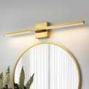 Gold Bathroom Vanity Light Fixtures - 30 inch Rotatable Modern LED Vanity Lights for Bathroom with 3500K Warm Light Brushed Bath Wall Sconce Over Mirror