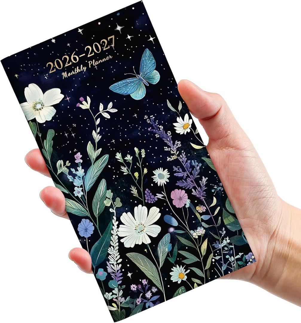 3 x Pocket Calendar 2026-2027 for Purse, Two Year Monthly Planner Pocket Size, Jan 2026 to Dec 2027 Monthly Planner Small Size (6.5" x 3.5") - Celestial