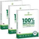 PrintWorks 100% Recycled Printer Paper 8.5" x 11" White - 20 lb Copy & Multipurpose Computer Paper - 3 Packs, 1200 Sheets - Made in the USA - 92 Bright - Printer & Copier Compatible (00018-3)
