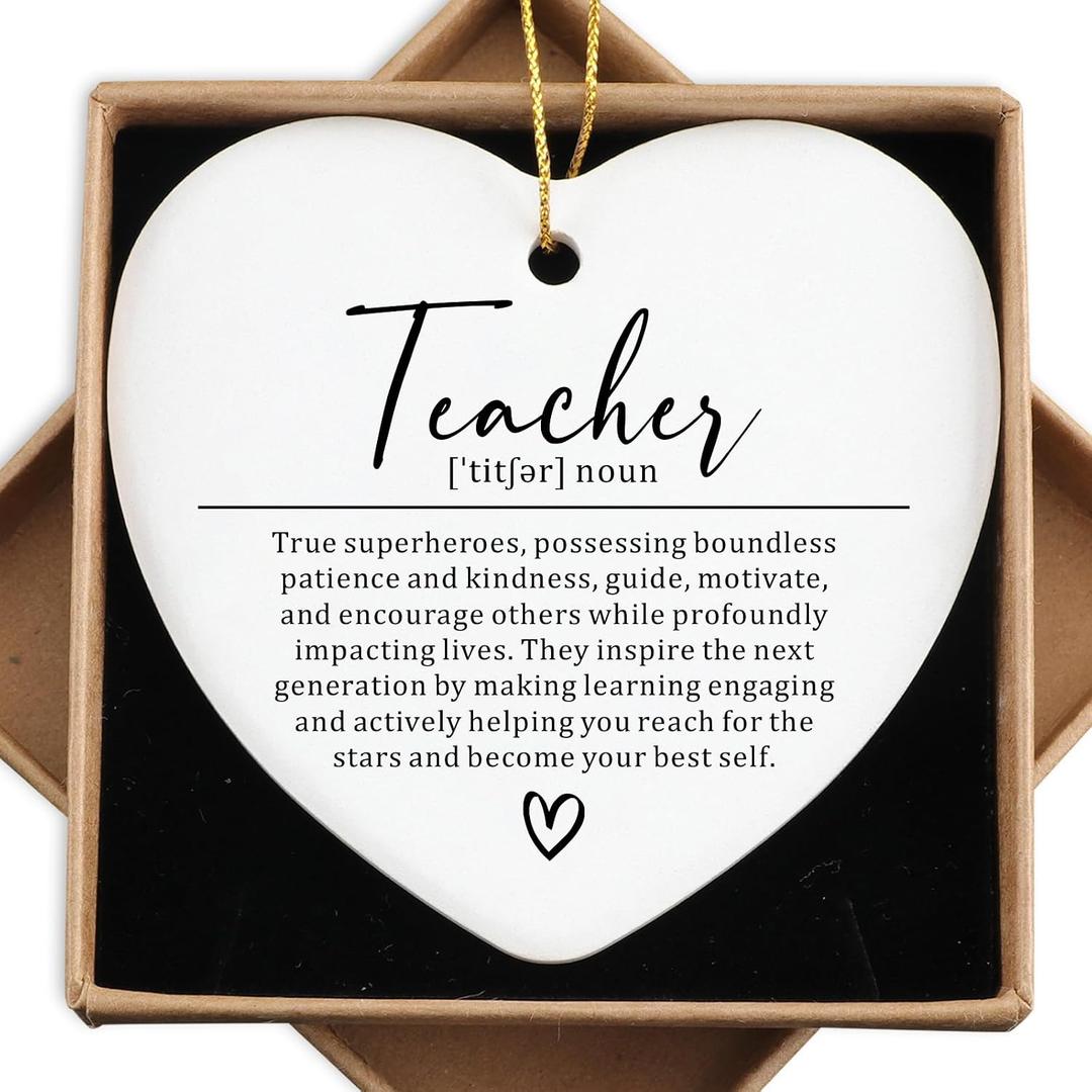 Teacher Appreciation Gifts Thank You Gifts for Women Best Teacher Gift for Women End of Year Christmas Birthday Gift for Teachers Ceramic Ornaments