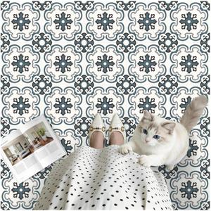 MORCART Peel and Stick Floor Tile - 20 PCS, 7.87" x 7.87" Vinyl Flooring - Waterproof Self-Adhesive Tile Sticker for Wall Backsplashes, Bathroom, Kitchen - Green & Grey Look