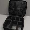 Travel Makeup Train Case Makeup Cosmetic Case Organizer Portable Artist Storage Bag with Adjustable Dividers for Cosmetics Makeup Brushes Toiletry Jewelry Digital Accessories Black