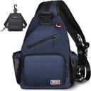 Geestock Large Crossbody Sling Backpack for Men Women, 13.4" Convertible Sling Bag with Headphone Hole Fit 10.9" Tablet, Lightweight Casual Mini Backpack Purse for Travel, Hiking & Commute, Navy Blue