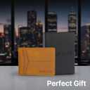 Slim Bifold RFID Blocking Full Grain Genuine Leather Front Pocket Minimalist Thin Wallet with Money Clip for Men - (SB20) (Desert Dune)