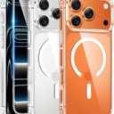 FNTCASE for iPhone 17 Pro Case, Compatible with Magsafe, Clear Transparent Magnetic Shockproof Protective Rugged Phone Cover with Screen Protector - 6.3 inch (A-Clear)