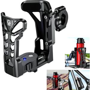 KEWIG Bicycle Water Bottle Holder for Bike & Motorcycle, Adjustable Bike Water Bottle Cages Fit for Diameter 2'' - 3'' Cup, Compatible for Handlebars or Tubes 20mm to 35mm in Diameter
