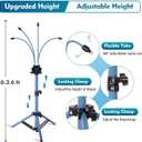 Standing Misters for Outside Patio 3.6 FT Adjustable Height Stand Misting System for Outdoor Cooling, Portable Water Mister for Mist Playing, Backyard, Porch (Blue)