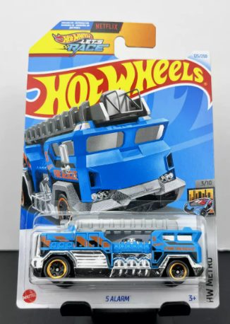 Hot Wheels 2024 Mainline L Case HW Metro 5-Alarm Blue HW Lets Race