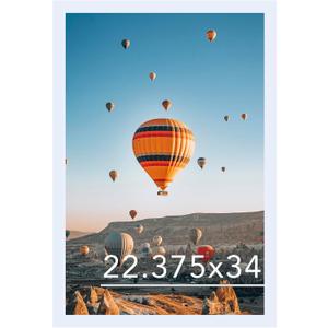 JCJMY 22.375x34 Picture Frame White for Poster Photo Picture, Horizontal and Vertical Formats for Wall Hanging, 22.375 x 34 Wall Gallery Poster Photo Frame for 22.375 by 34 Photos Posters,White