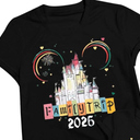 MYHALF Magical Family Shirts  2026 Vacation Family Matching Outfits Cute Summer Trip Clothes  (Black, M)