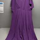 Nmoder Plus Size Maxi Dress for Women Wedding Guest Casual Wrap Summer Dresses A Line Flowy V Neck Short Sleeve (Purple) 4XL